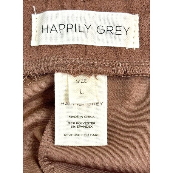NWT Happily Grey Paperbag Trouser Shorts Pockets Stretch Chocolate‎ Brown LARGE - Picture 6 of 8